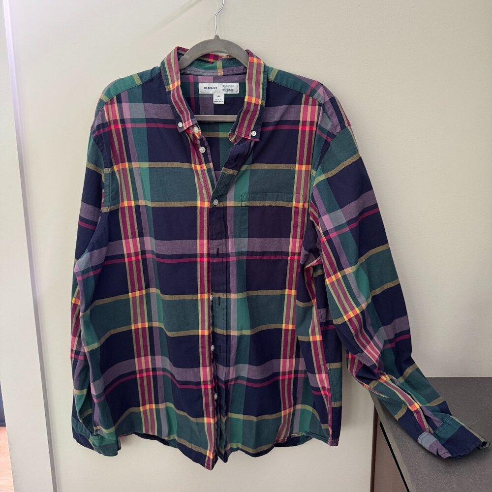 Men's Old Navy XXL Flex Button Down, Plaid